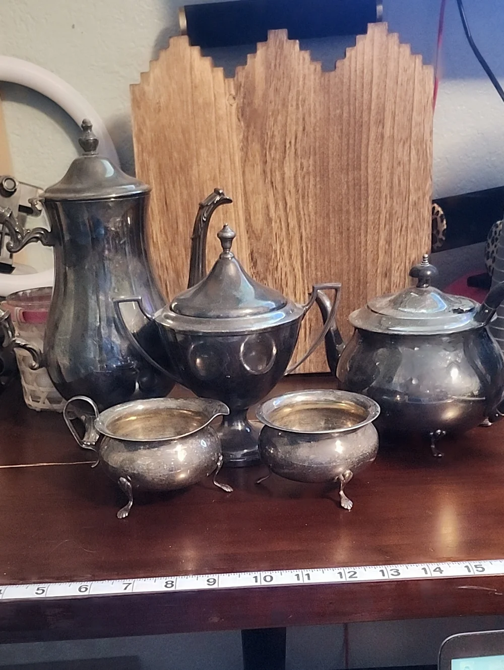 Classic Silver Tea Set - Needs Polished